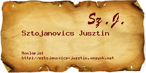 Sztojanovics Jusztin névjegykártya